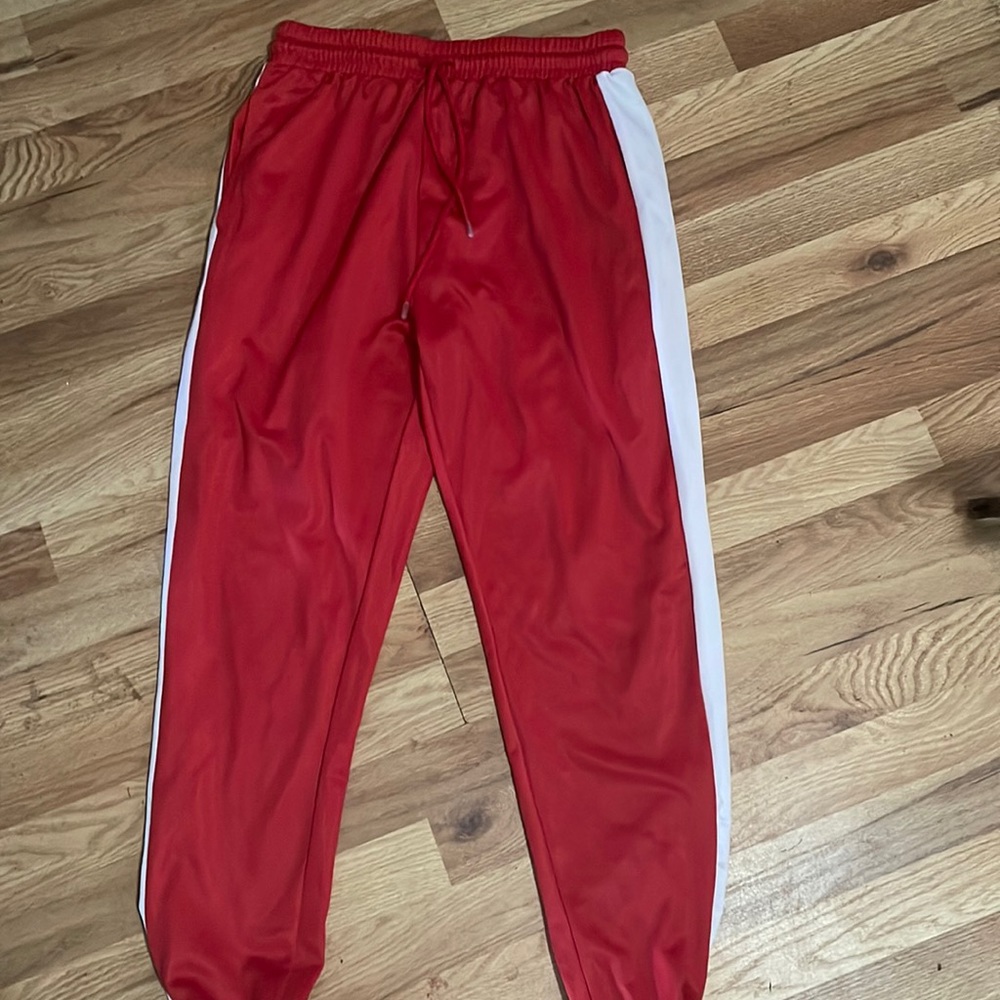 Red and White Mens Medium Jogging Sweats